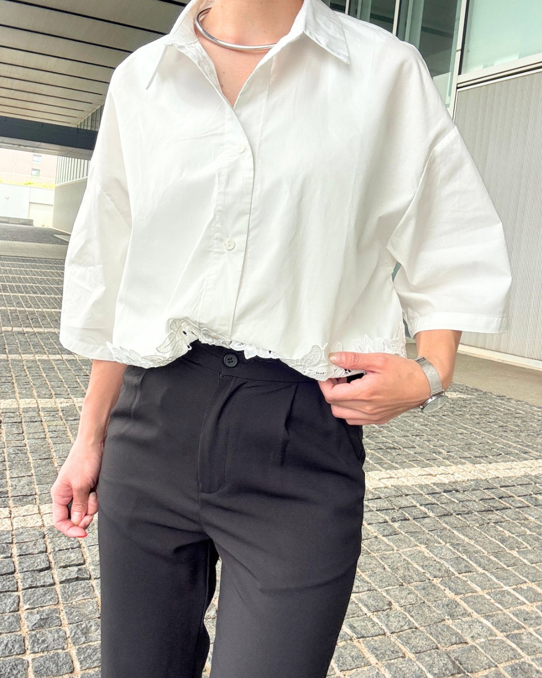 七分丈セットアップのパンツ アップ