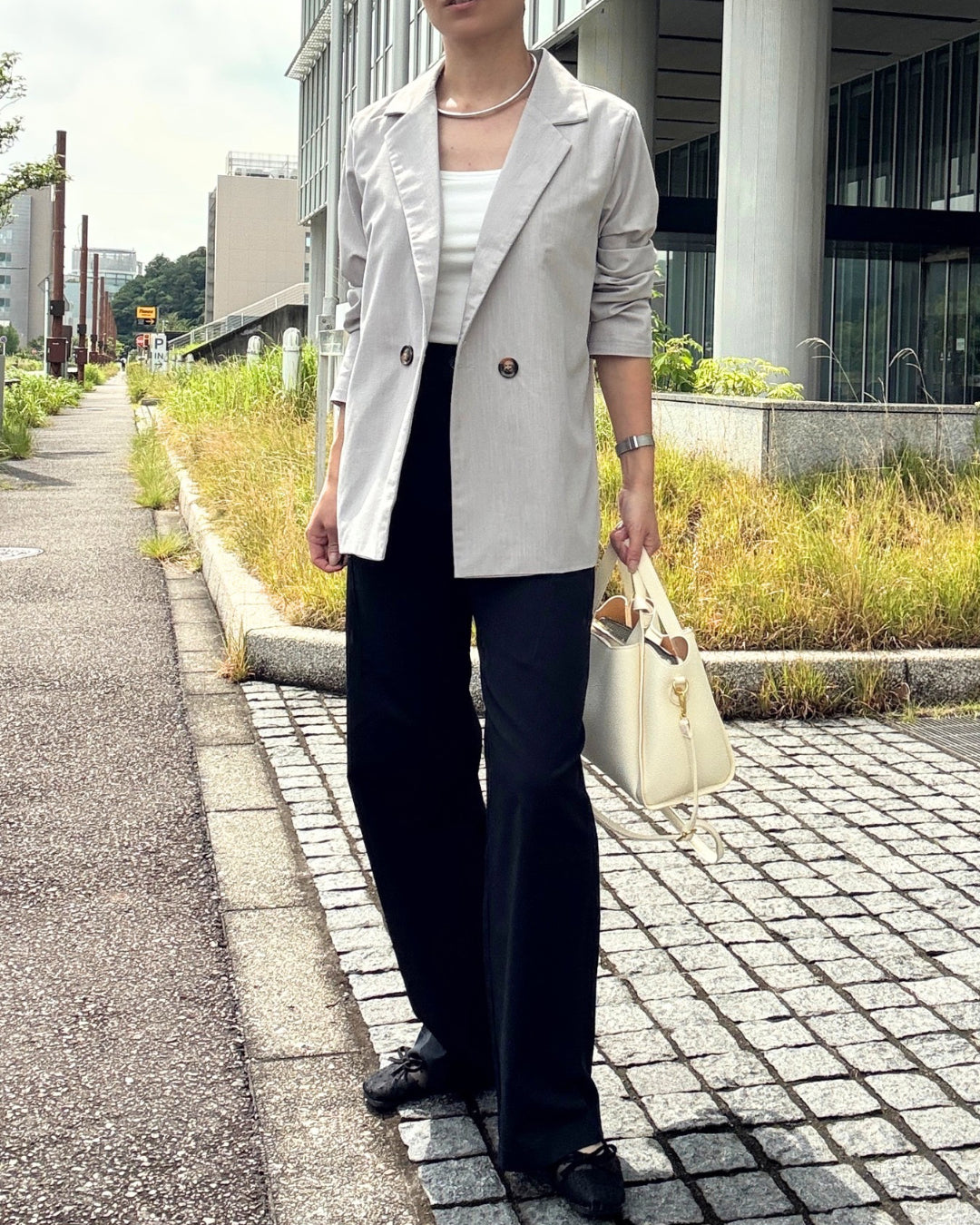 ハイウエストストレッチワイドパンツ