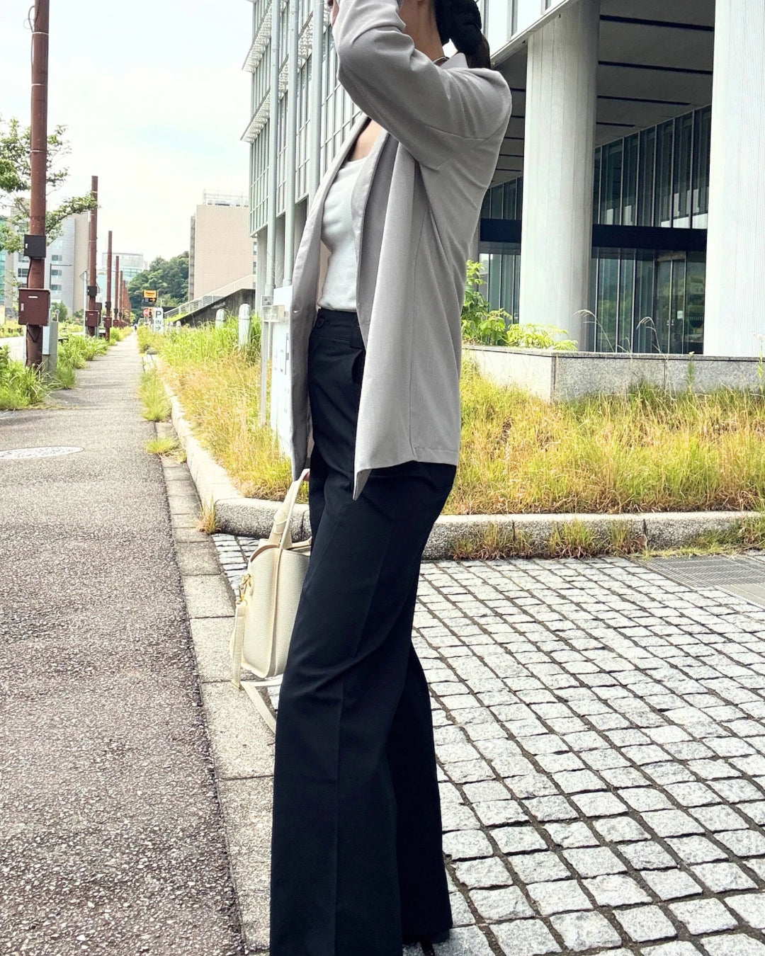 ハイウエストストレッチワイドパンツ