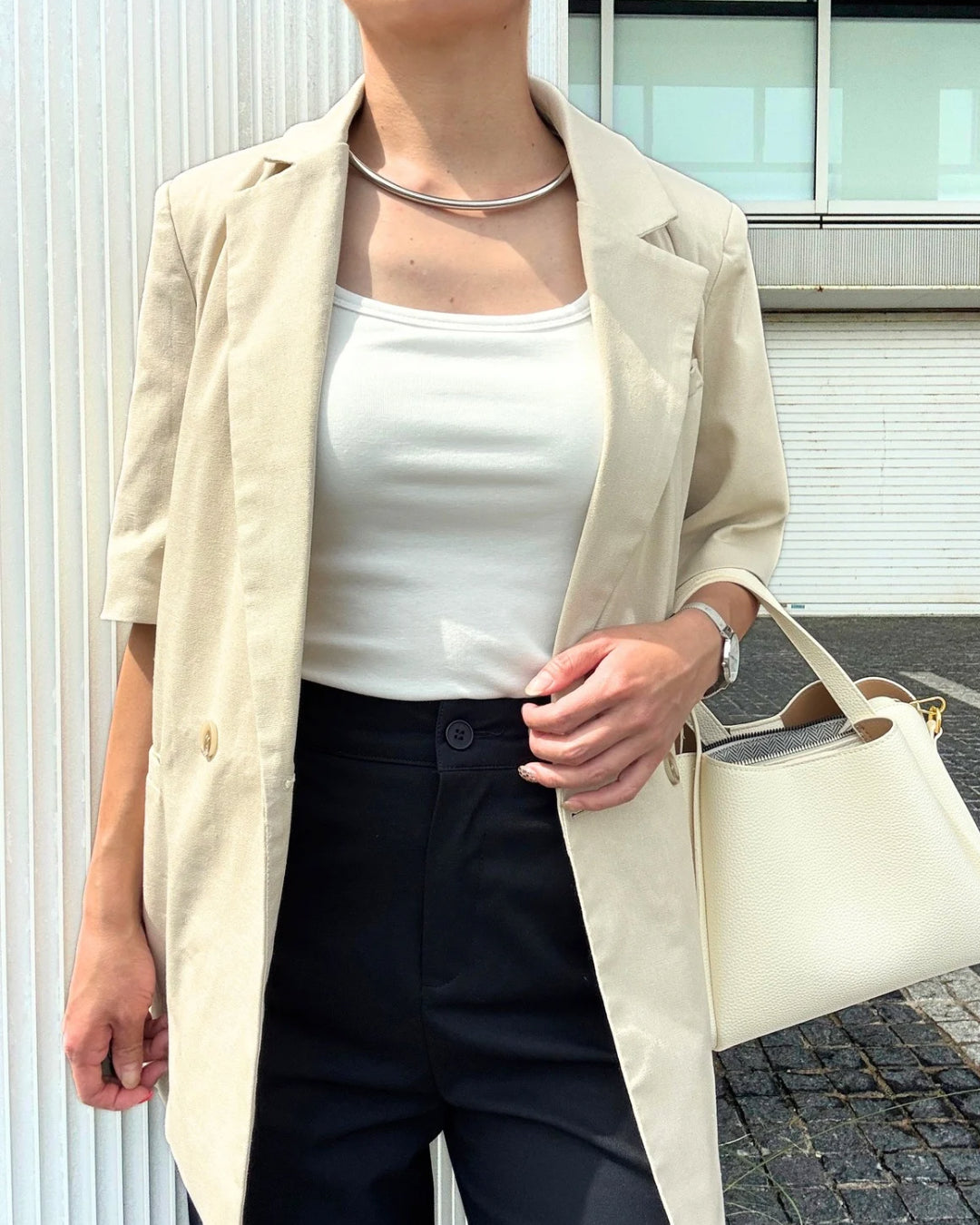 ハイウエストストレッチワイドパンツ