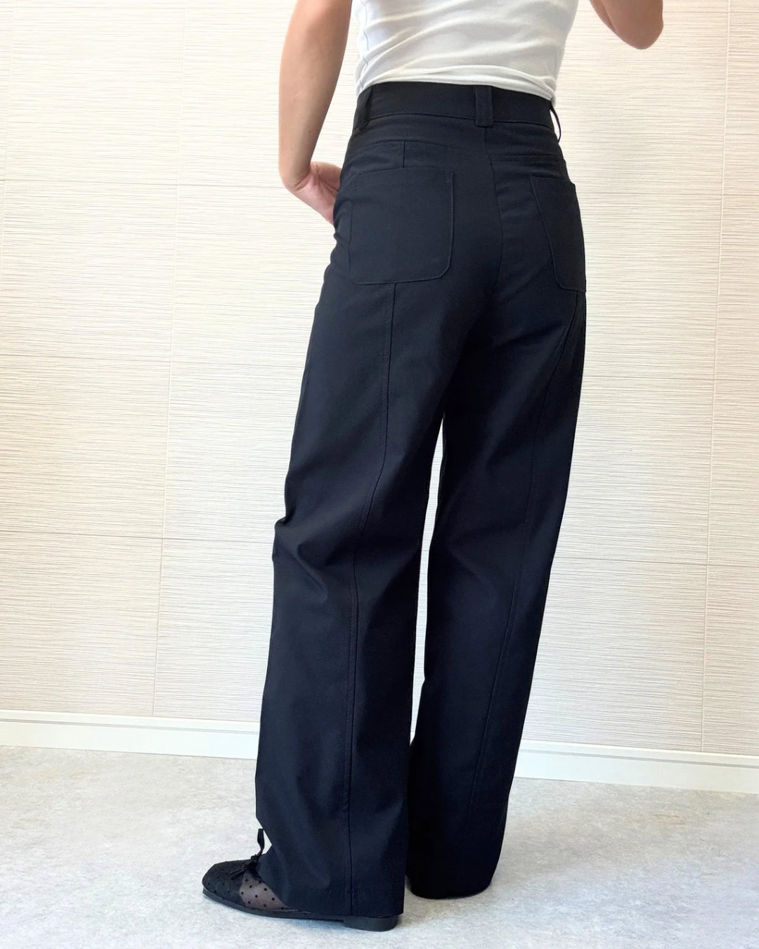 ハイウエストストレッチワイドパンツ