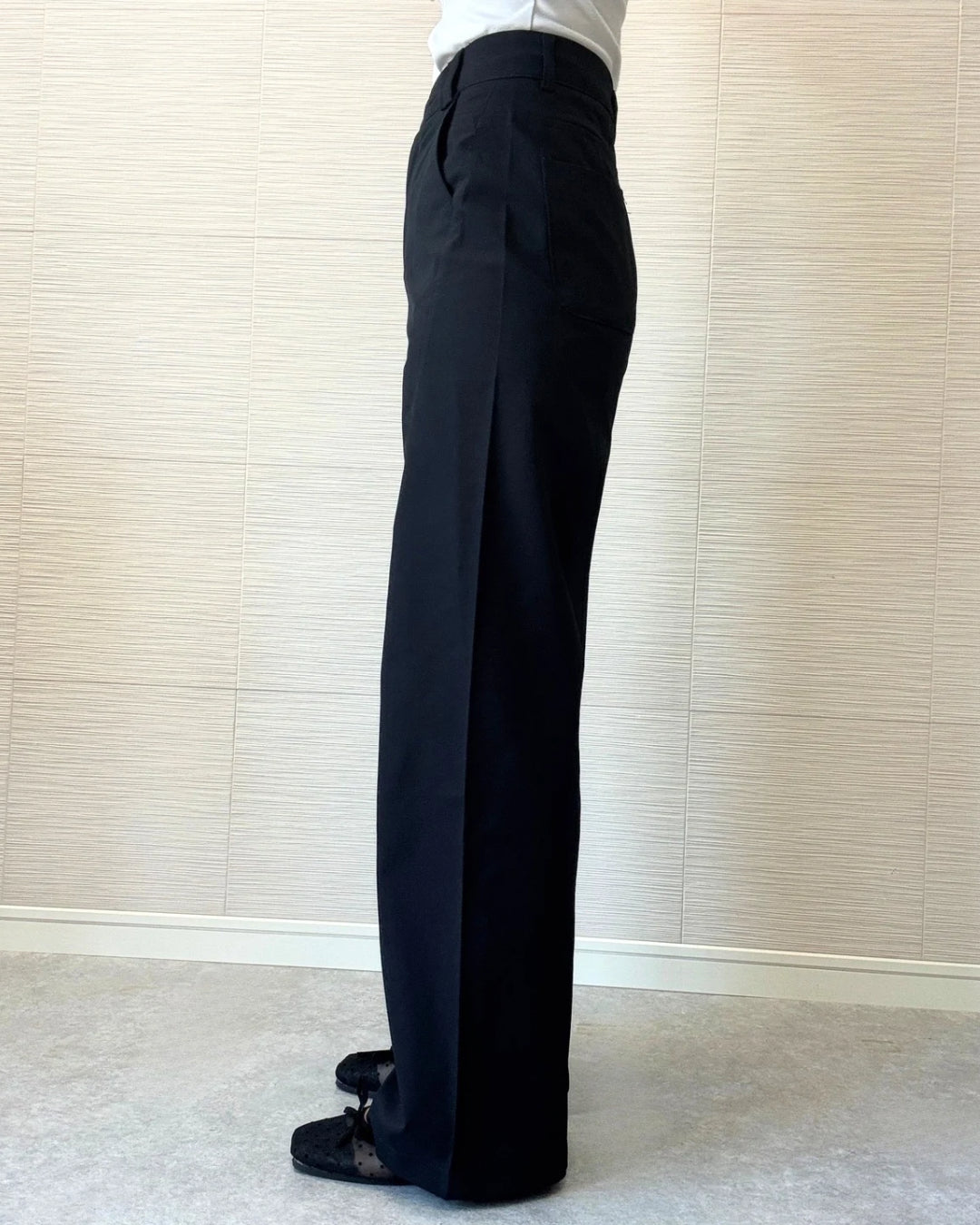 ハイウエストストレッチワイドパンツ