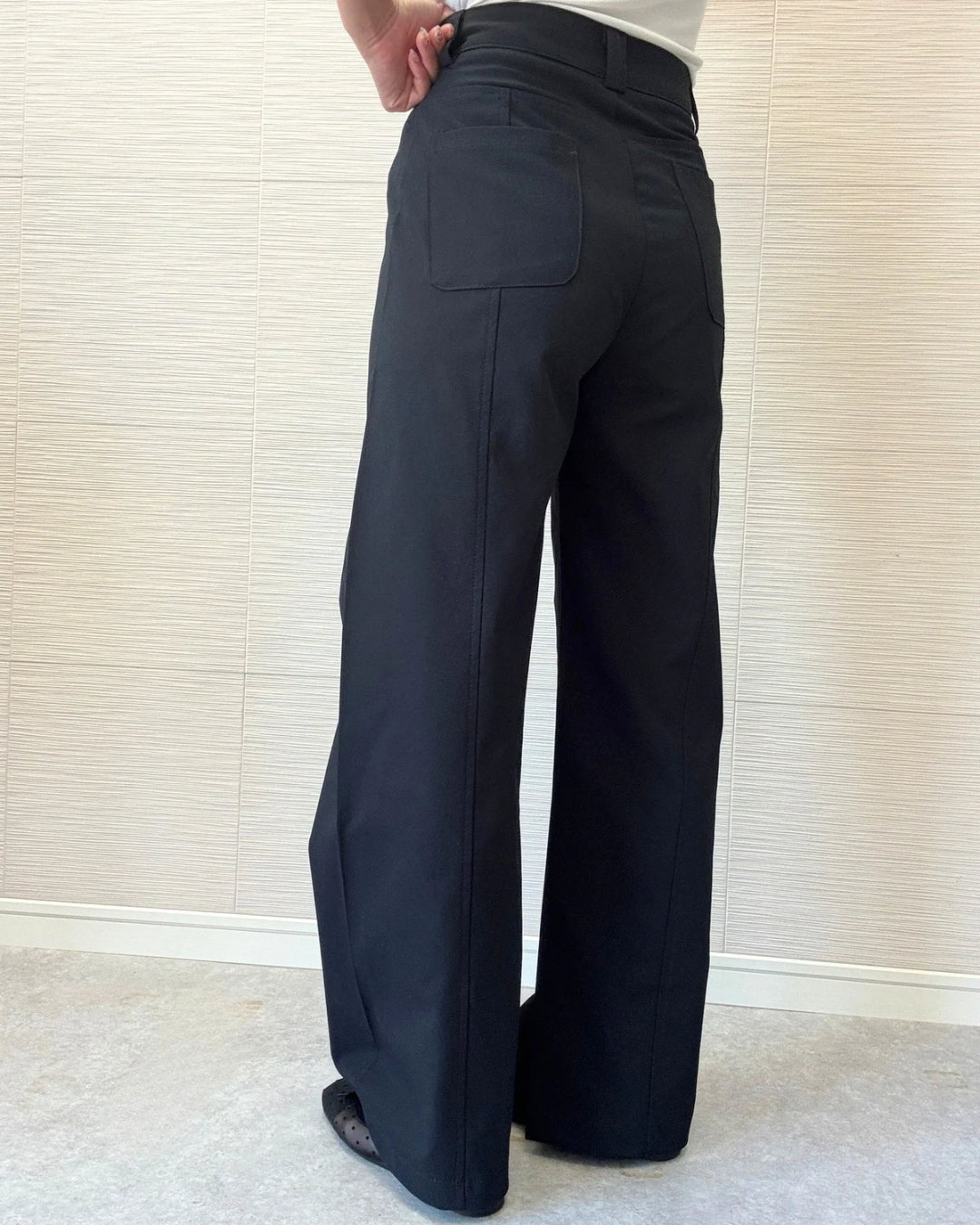 ハイウエストストレッチワイドパンツ