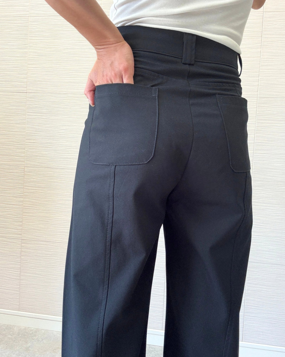 ハイウエストストレッチワイドパンツ
