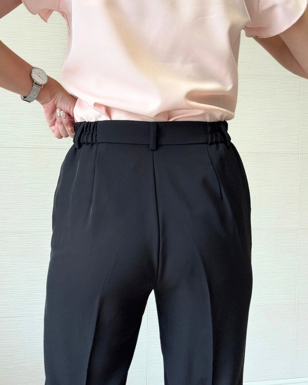 七分袖とろみストレッチセットアップスーツ