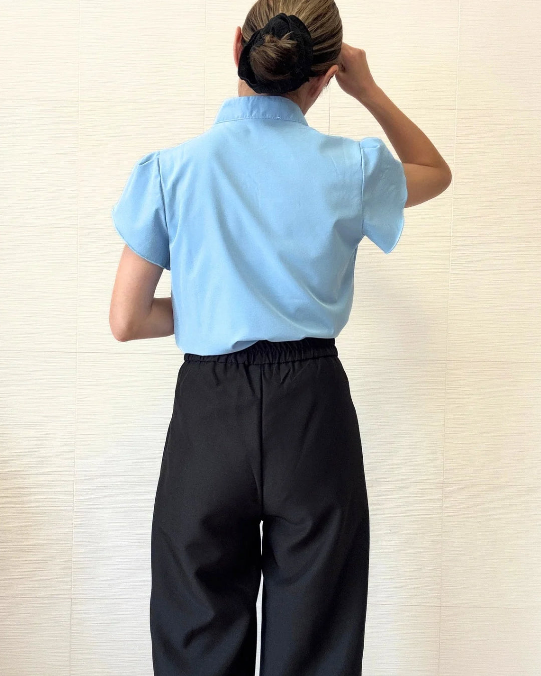 とろみストレッチ半袖ブラウス