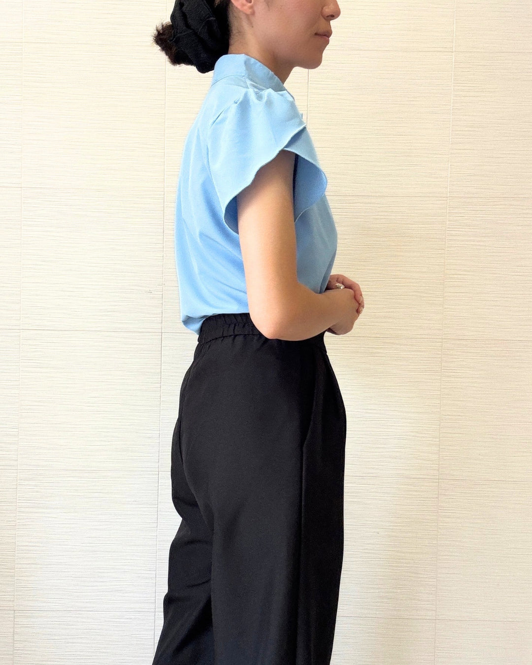 とろみストレッチ半袖ブラウス